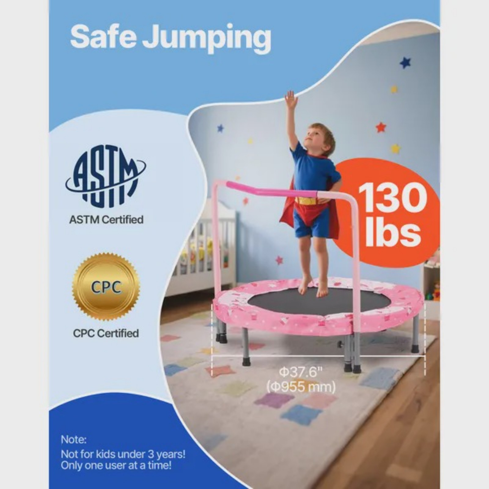Trampoline Mini Indoor - 36 Kids Trampoline 3FT Indoor Outdoor