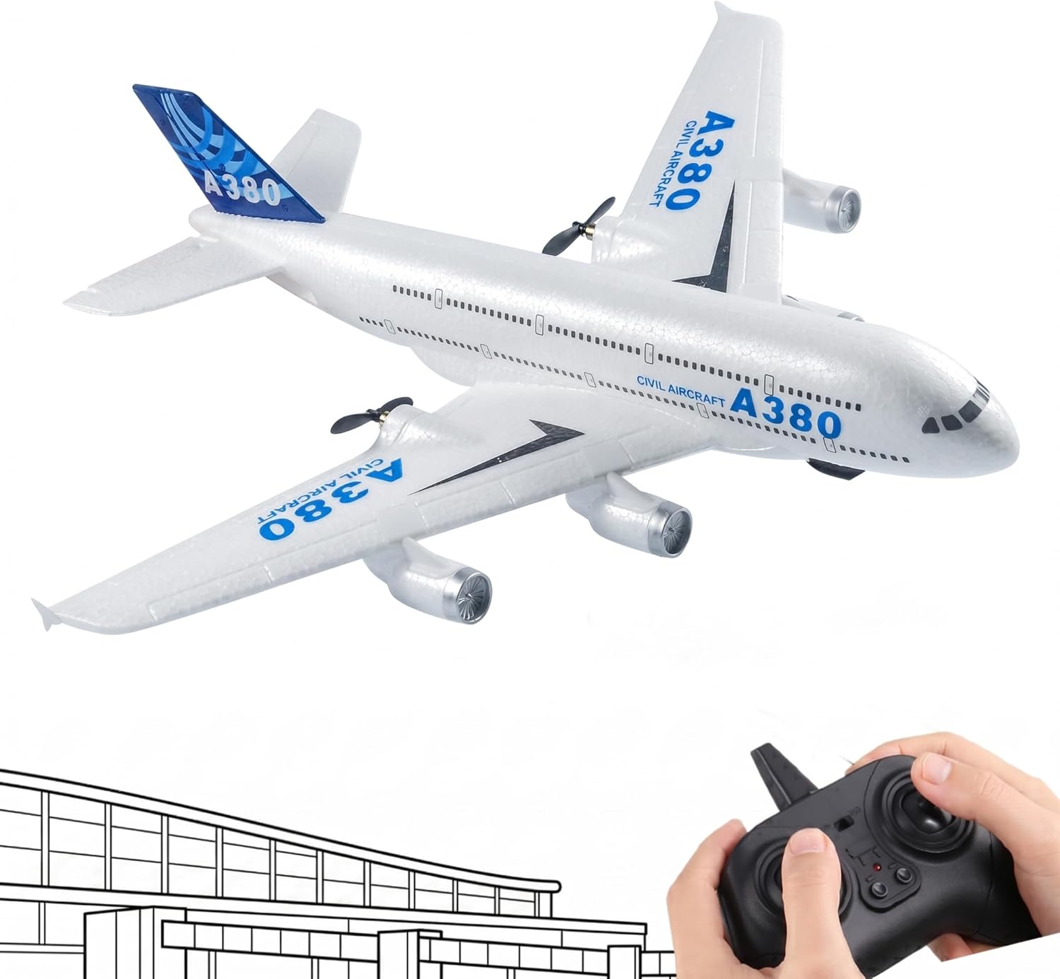 Kids Toys Channel - 2.4GHz Ready-to-Fly RC Airplane Airbus A380