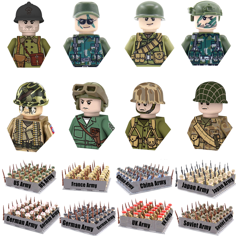 Kids Toys Uk - WW2 24pcs/Lot Military Soldiers Building Blocks
