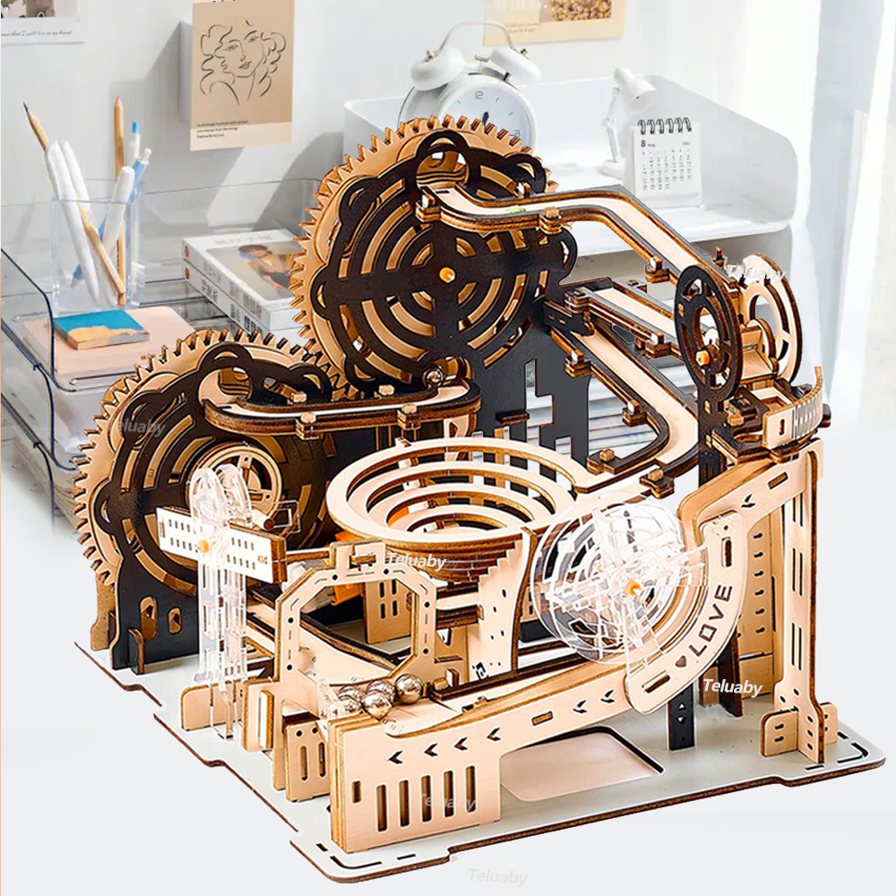 Marble Run Set - 3D Wooden Puzzle Marble Run Set