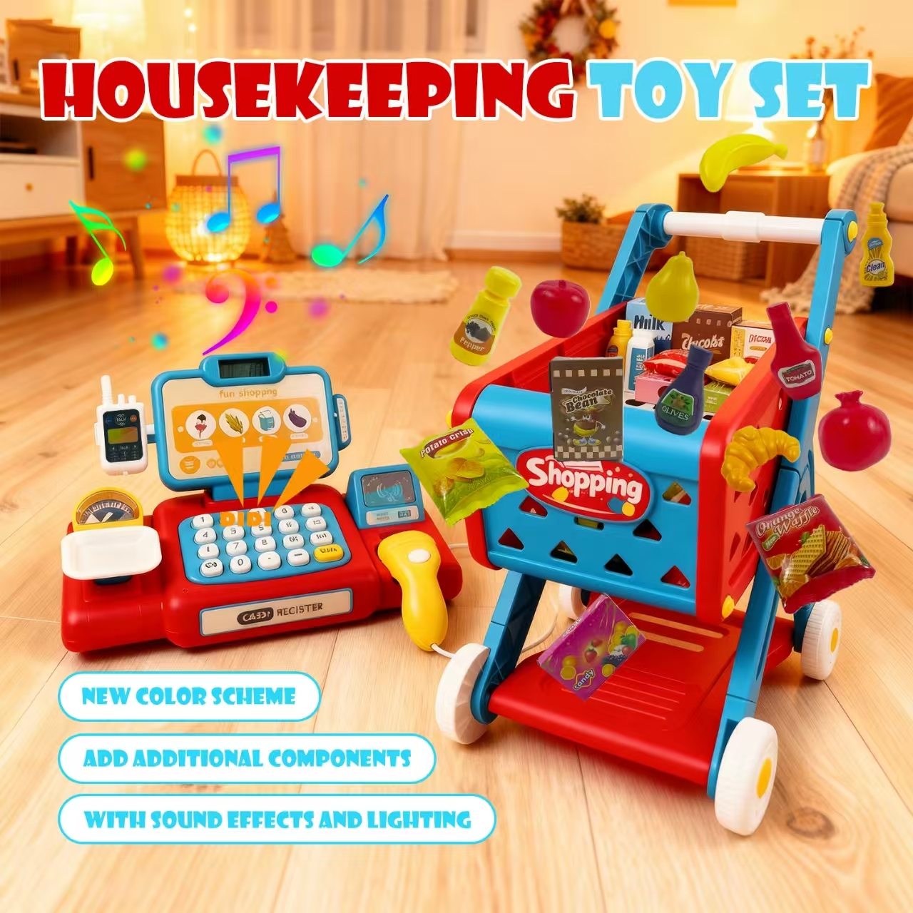 Toy Cash Register - Pretend Play Supermarket Cash Register Shopping