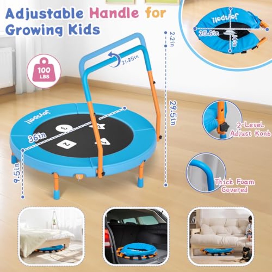 3FT Toddler Trampoline with Ad – Trampoline Mini Indoor recenzja i cena