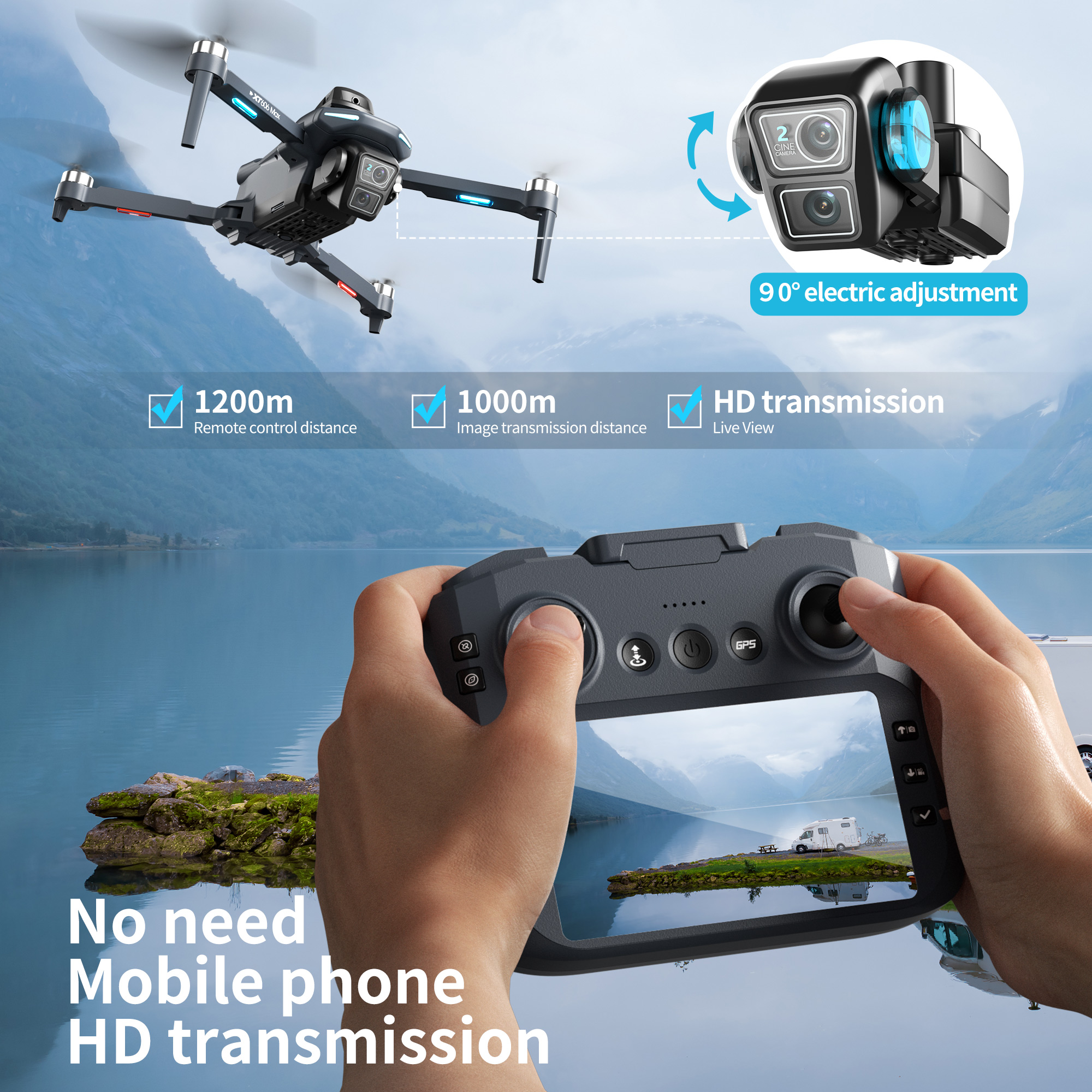 XT606 MAX GPS NEW Drone 8k Pro – Xiaomi Kids Toys recenzja i cena