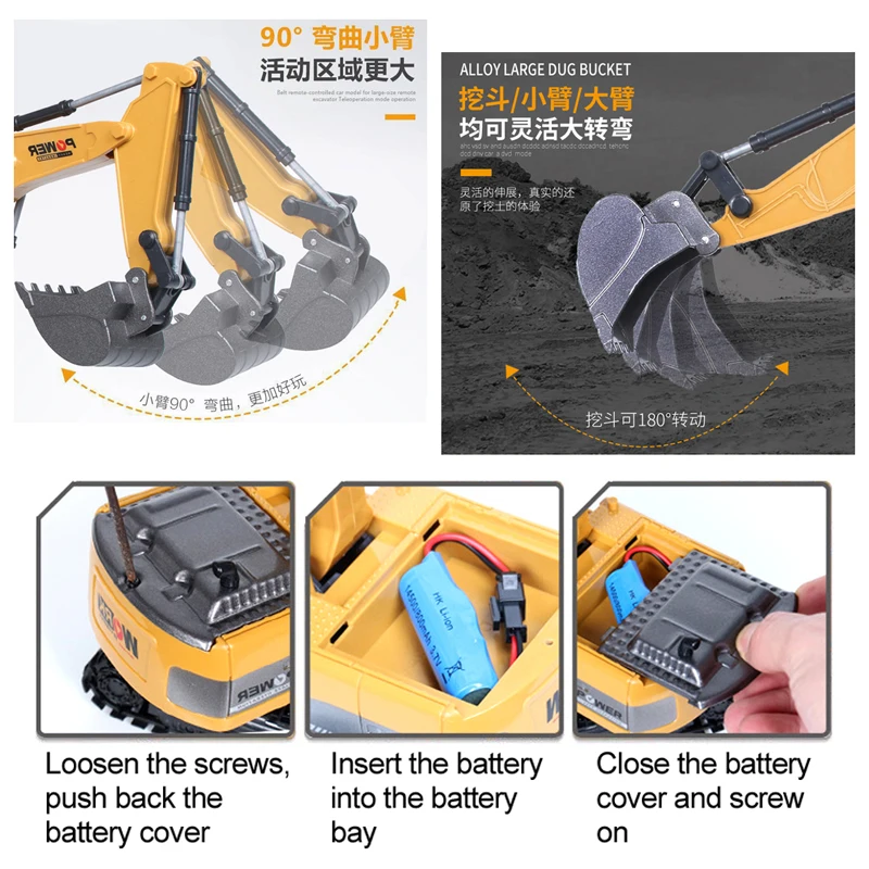 RC Excavator 2.4Ghz 6 Channel  – Kids Toys Channel recenzja i cena