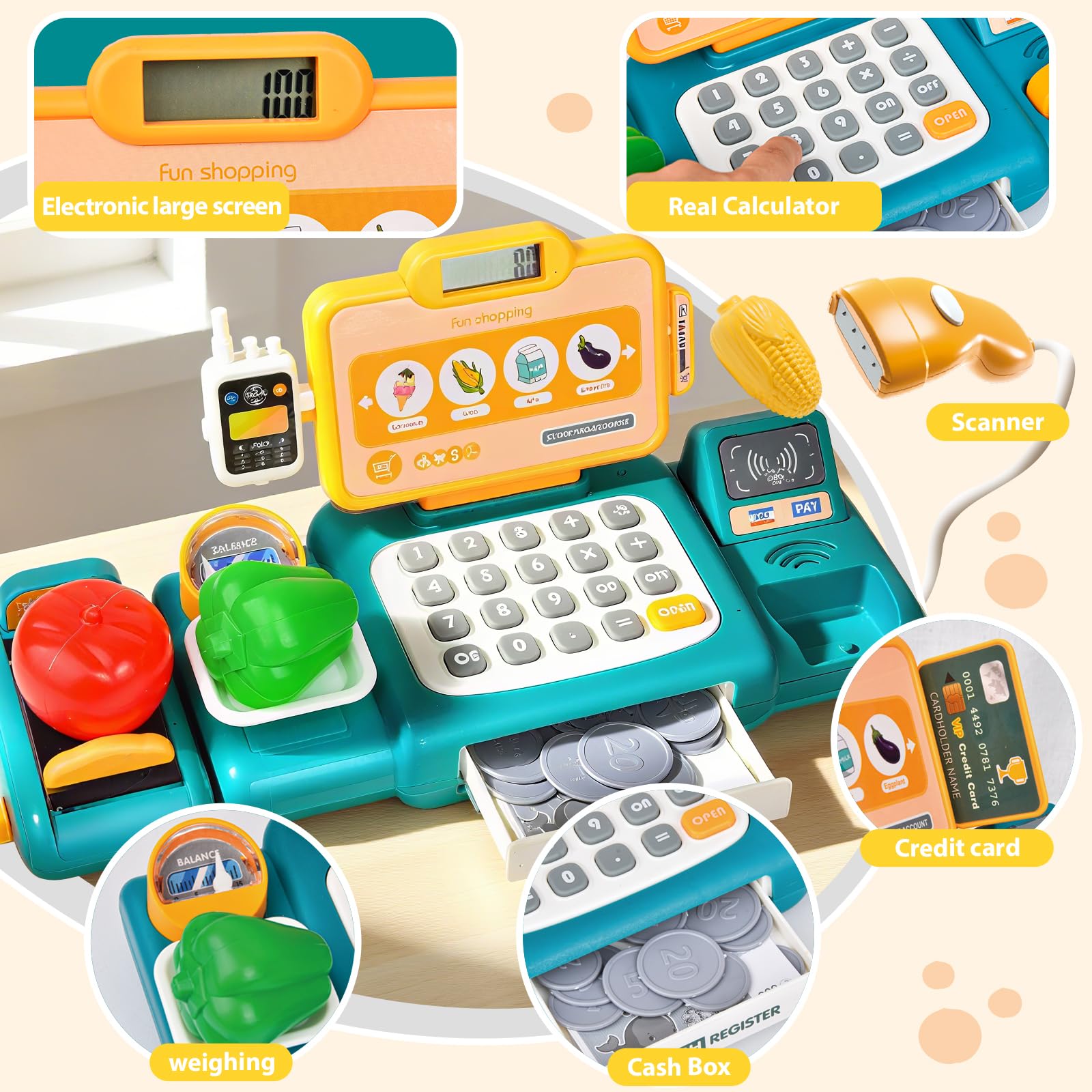 Kids Pretend Play Cash Registe – Toy Cash Register recenzja i cena