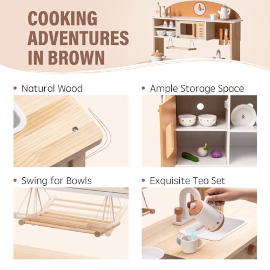 Wooden play kitchen set for ki – Play Kitchen Set recenzja i cena