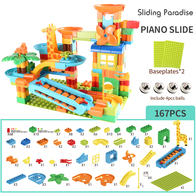 283PCS Large Piano Slide Gear  – Marble Run Set recenzja i cena