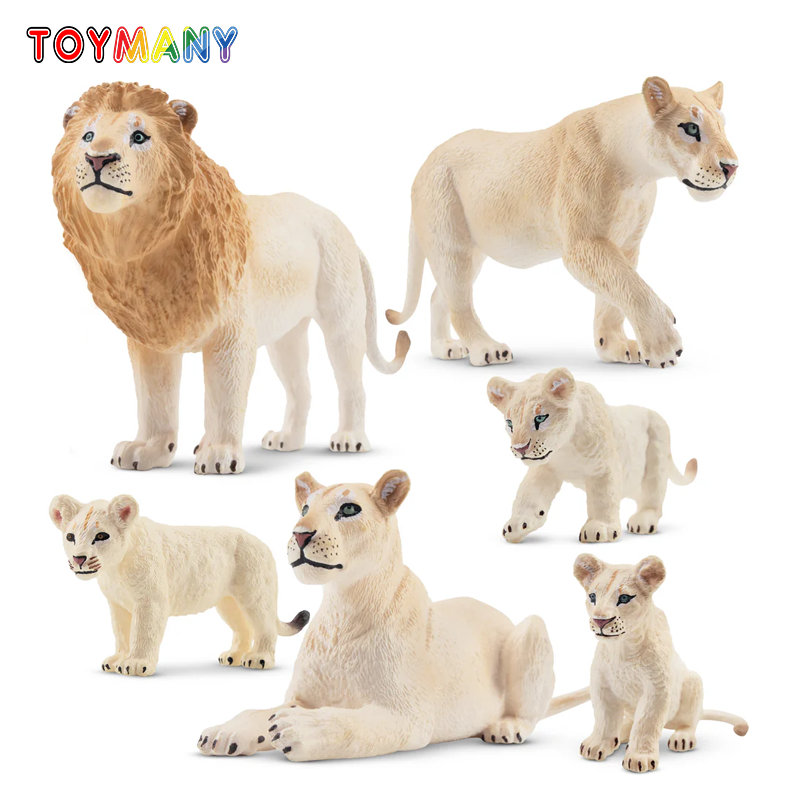 6Pcs Simulation White Lion Fam – Kids Toys Latest recenzja i cena