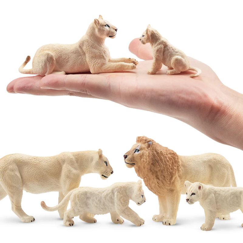 6Pcs Simulation White Lion Fam – Kids Toys Latest recenzja i cena