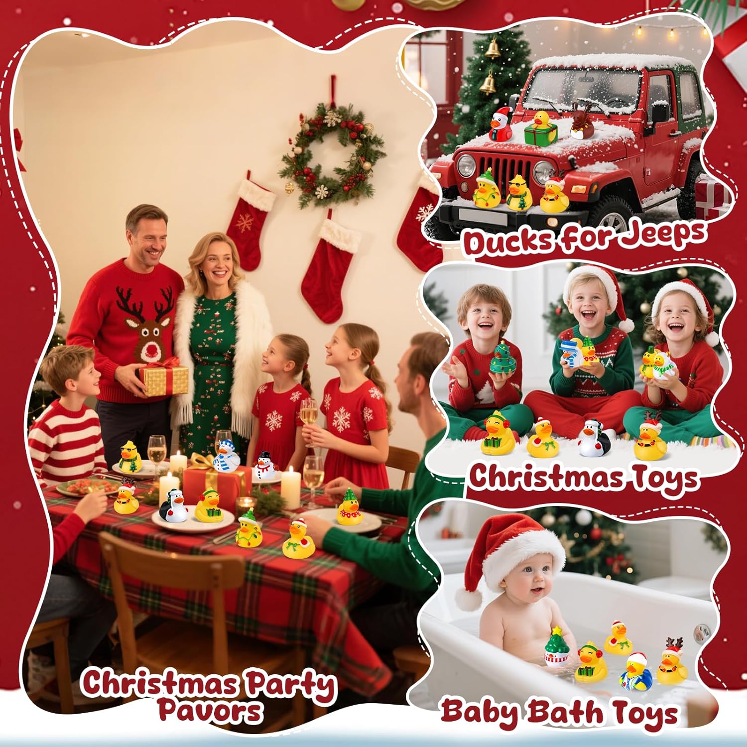 12-100pcs Christmas Rubber Duc – Kids Toys Jeep recenzja i cena